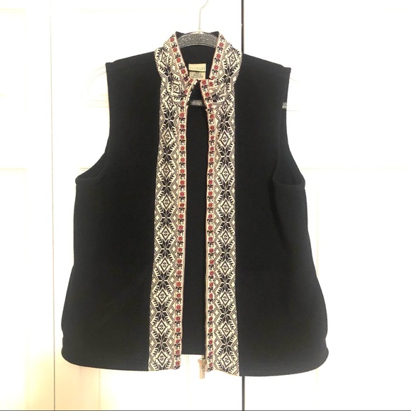 🔥 L.L. Bean Nordic Black Vest M - Picture 2 of 9